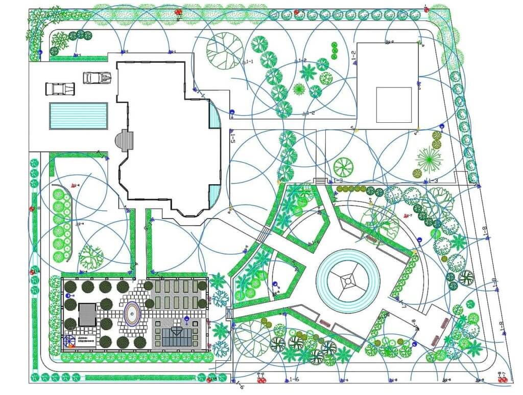 Автоматический полив газонов макеты и схемы